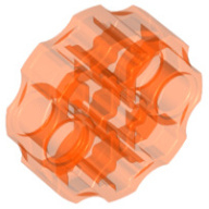 Lego kulatý konektor, průhledná neonově oranžová (6124679)